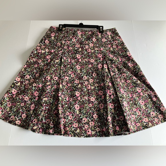 Christopher & Banks Womens A-Line Skirt, Size 8P, Floral, Pink, Green, Tan. - Picture 1 of 3
